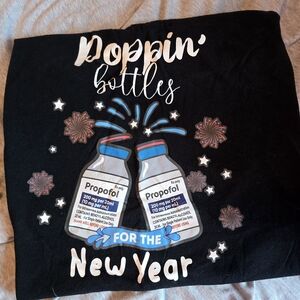 Black Graphic Tee with Colorful Print